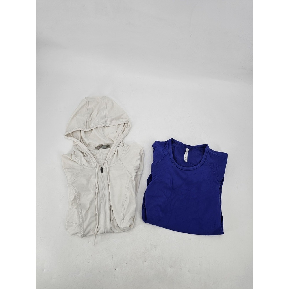 Athleta Jacket Womens 1/2 Zip Athletic Thumbholes & Blue Long Sleeve Shirt Yoga